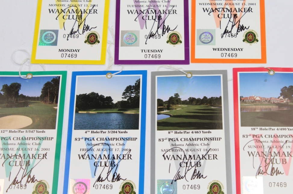 Lot Detail 2001 PGA Championship Complete (7) Ticket Set Signed by