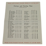 1952 Masters Saturday Pairing Sheet - Sam Snead Winner