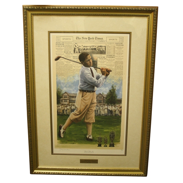 Bobby Jones Deluxe Framed Offset Lithograph 283/650-The Third Leg, Interlachen C.C.