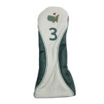 Augusta National Ltd Green and Cream Undated Leather 3-Wood Head Cover