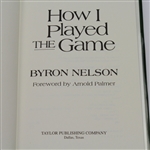 Byron Nelson Signed Book 'How I Played the Game' JSA COA