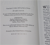 Byron Nelson Signed Book 'Byron Nelson's Winning Golf' JSA COA