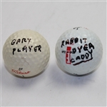Gary Player and 'Rabbit' Dyer (caddy) Golf Balls JSA COA