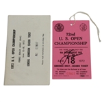 Jack Nicklaus Signed 1972 US Open Grounds Ticket - Sunday Final Day @ Pebble Beach- JSA COA