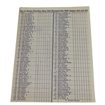 1945 Canadian Open Scoring Sheet - Byron Nelson 11th Consecutive Win