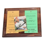 Greg Norman Signed 1991 Pro-Set Golf Card Plus Two 1994 Players Tickets JSA COA