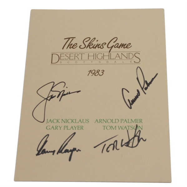 Nicklaus, Palmer, Player, and Watson Signed 1983 Skins Game Program - FIRST JSA COA