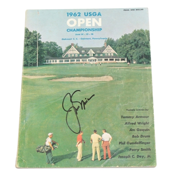Jack Nicklaus Signed 1962 US Open at Oakmont Program JSA COA