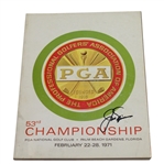 Jack Nicklaus Signed 1971 PGA Championship  Program-9th of 18 Majors- JSA COA