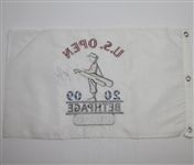 Lot of Five Signed Embroidered Flags