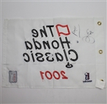 Lot of Five Signed Embroidered Flags