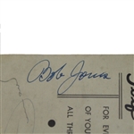 1947 Masters Sunday Ticket Signed by Bobby Jones, Demaret, Nelson, and Stranahan RARE -  JSA COA