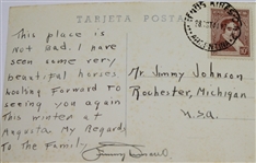 Jimmy Demaret Signed Sent 1941 Buenos Aires Postcard - Augusta Content JSA COA