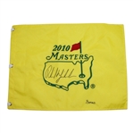 Phil Mickelson and Caddy Jim" Bones" Mackay Signed 2010 Masters Embroidered Flag JSA COA