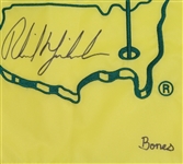 Phil Mickelson and Caddy Jim Bones Mackay Signed 2010 Masters Embroidered Flag JSA COA