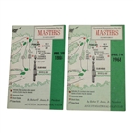 1966 and 1968 Masters Spectator Guides - Nicklaus and Goalby Winners