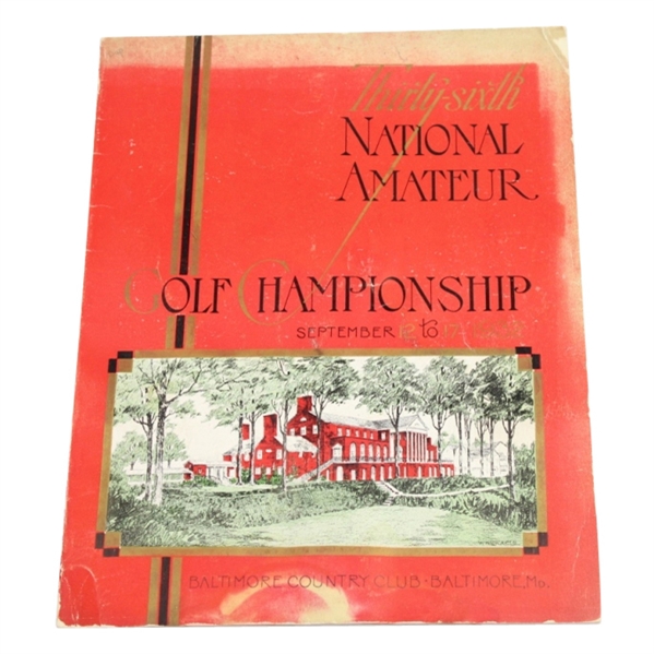 1932 US Amateur Championship at Baltimore CC Program - Ross Somerville