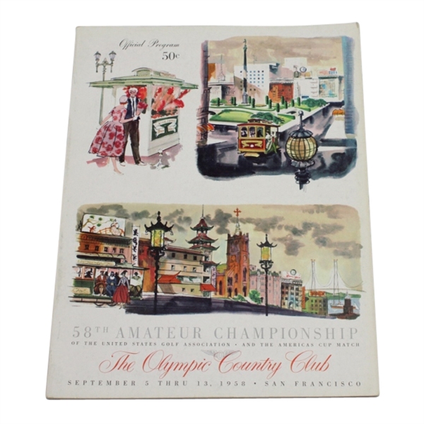 1958 US Amateur Championship Program at Olympic Club - Charles Coe Winner