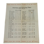 1946 Masters Saturday Pairing Sheet - Herman Keiser Winner