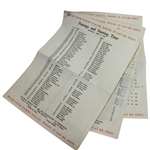 1959 Thursday-Sunday Masters Pairing Sheets - Art Wall, Jr. Winner