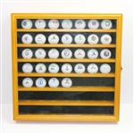 1985-2016 US Open Logo Ball Set in Wood with Glass Display Case