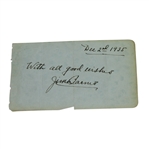 Jim Barnes(D-1966) First PGA Champ-4 Majors-Vintage Signature on 4 x 6 1/2 Card JSA COA
