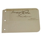 Hall of Fame Course Architect Donald Ross(D-1948) Vintage Signed Album Page W/Pinehurst Notation