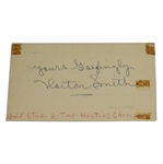 Horton Smith (D-1963) 1934 & 36 Masters Champ Signed 1959 Government Postcard JSA COA