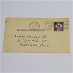 Horton Smith (D-1963) 1934 & 36 Masters Champ Signed 1959 Government Postcard JSA COA
