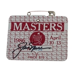 Jack Nicklaus Signed 1986 Masters Badge #A5091 JSA COA
