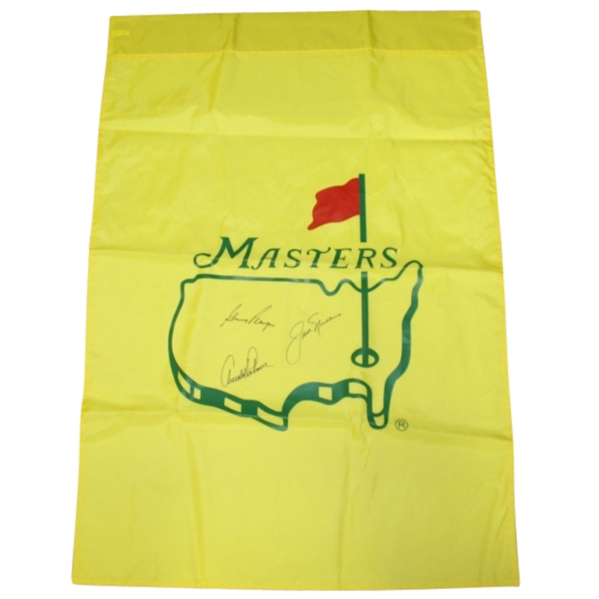 The Big Three Nicklaus,Palmer & Player Signed Masters Undated House Flag JSA COA