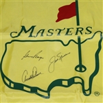 'The Big Three' Nicklaus,Palmer & Player Signed Masters Undated House Flag JSA COA