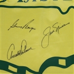 'The Big Three' Nicklaus,Palmer & Player Signed Masters Undated House Flag JSA COA