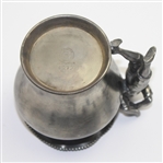 Pot Metal Vase with Figural Golfer
