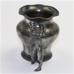 Pot Metal Vase with Figural Golfer