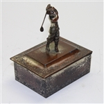 Pot Metal Box with Figural Golfer on Lid