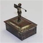 Pot Metal Box with Figural Golfer on Lid