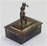 Pot Metal Box with Figural Golfer on Lid