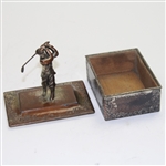 Pot Metal Box with Figural Golfer on Lid