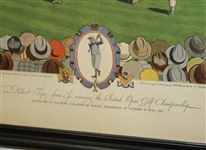 Bobby Jones Currier and St. Ives Fortune Magazine 1930 Double Page Foldout Print - Framed 