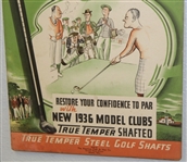  Spectacular 1936 True Temper Steel Golf Clubs Cardboard Golf Advertising - Framed