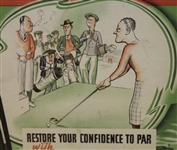  Spectacular 1936 True Temper Steel Golf Clubs Cardboard Golf Advertising - Framed
