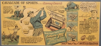 Sammy Snead Vintage Gillette Advertising Comic - Framed