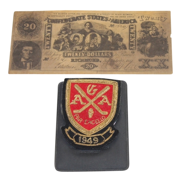 1949 Augusta Jamboree Patch and $20 Play Money Certificate 