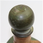 Vintage Green Leather Decanter with Four Sided Golf Depictions