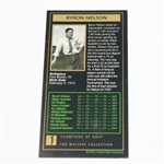 Byron Nelson Signed 1937 GSV Golf Card JSA COA
