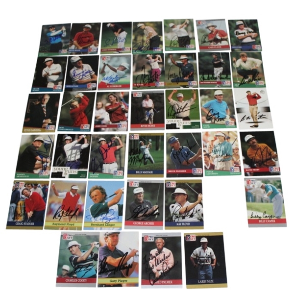 Lot of 38 Signed Pro-Set Golf Cards Including 13 Masters Champs JSA COA