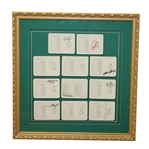 Eleven Signed Masters Scorecards - Framed JSA COA