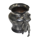 Pot Metal Vase with Figural Golfer