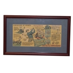 Sammy Snead Vintage Gillette Advertising Comic - Framed